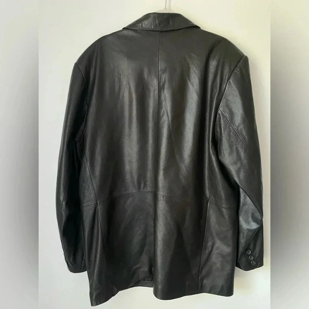 Vintage Leather Jacket Men’s Large Brown 100% Lambskin Roundtree & Yorke